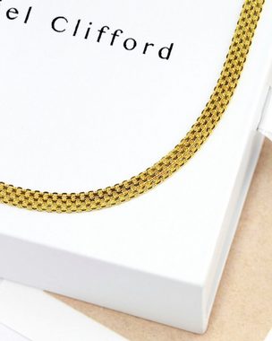 DANIEL CLIFFORD Choker 'Megan' breite Damen Halskette aus Silber 925 und 18 Karat Gelbgold vergoldet, enganliegende Halskette für Frauen, größenverstellbar 33 cm - 44 cm (inkl. Verpackung), haut- und allergiefreundlich