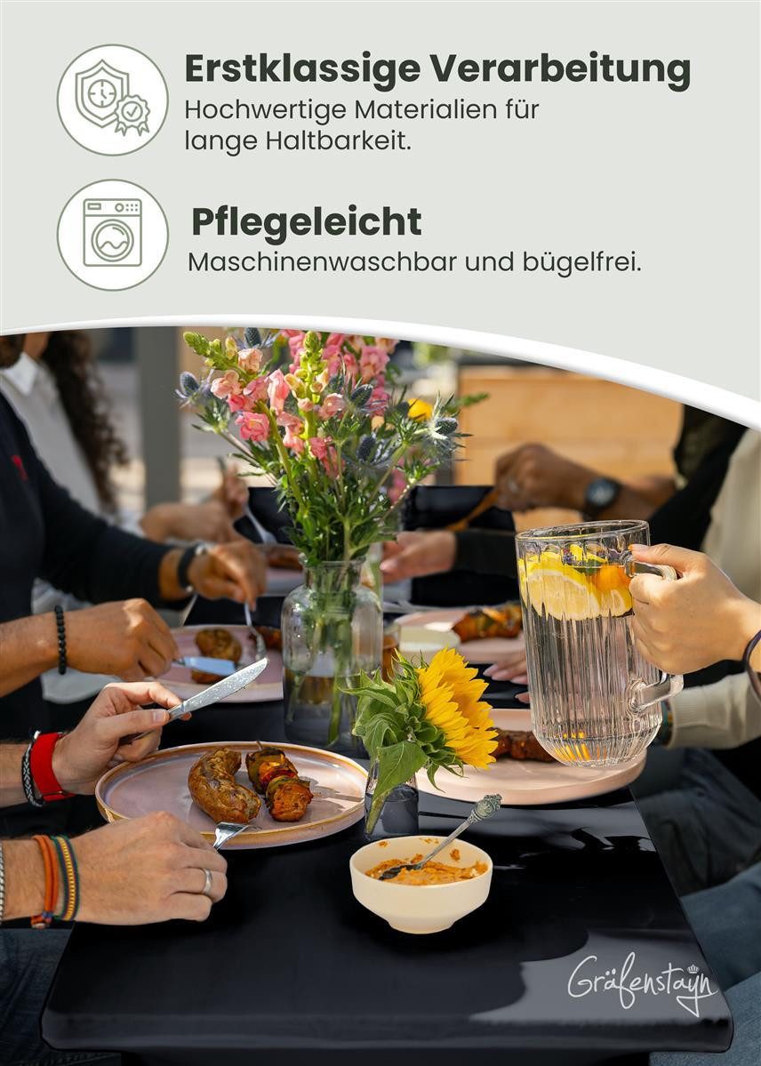 Gräfenstayn Hussen-Set Biertischhussen Bierzeltgarnitur 50cm 70cm, Biertischhussen 3 tlg Bierzeltgarnitur 50cm oder 70cm breite
