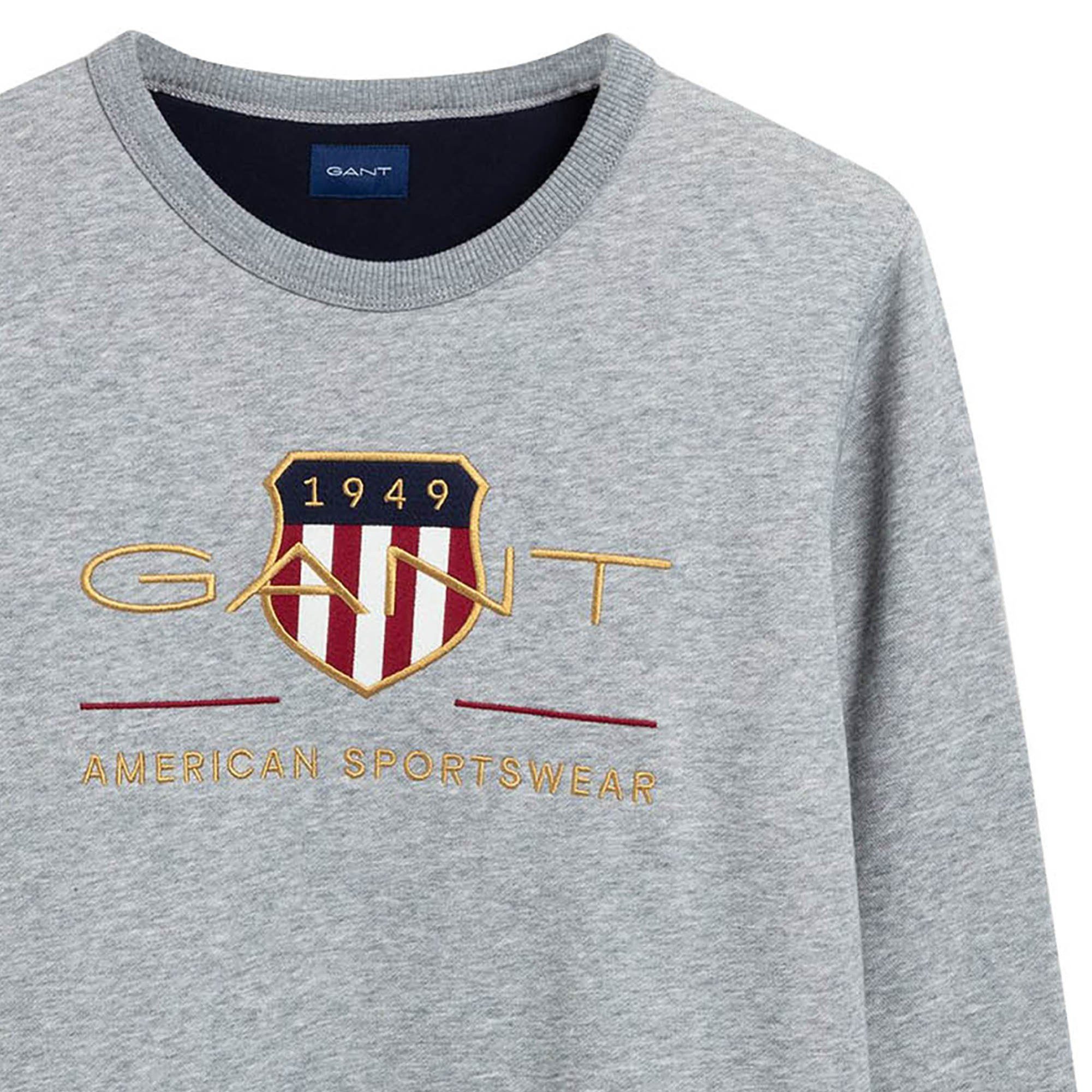 Gant Sweatshirt Herren Sweatshirt Baumwolle Archive Shield C-Neck günstig online kaufen