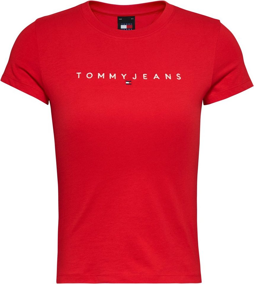 Logostickerei Tee Jeans mit Slim Linear T-Shirt Shirt Tommy Logo