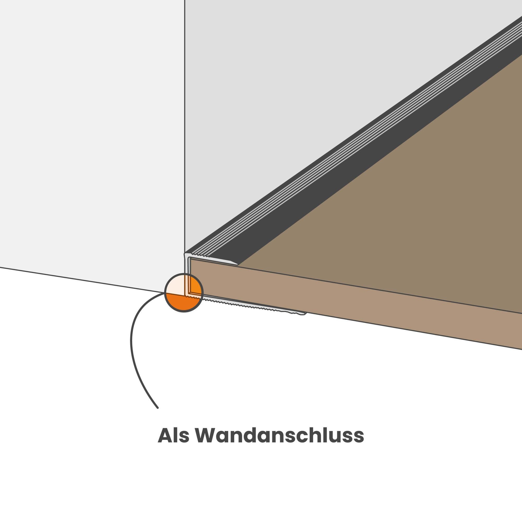 Dalsys Übergangsprofil Abschlussprofil aus Aluminium (100 cm, Silber, 1-St), Für 8 mm Belagsstärke, zum Einfliesen – Bild 5 von 5