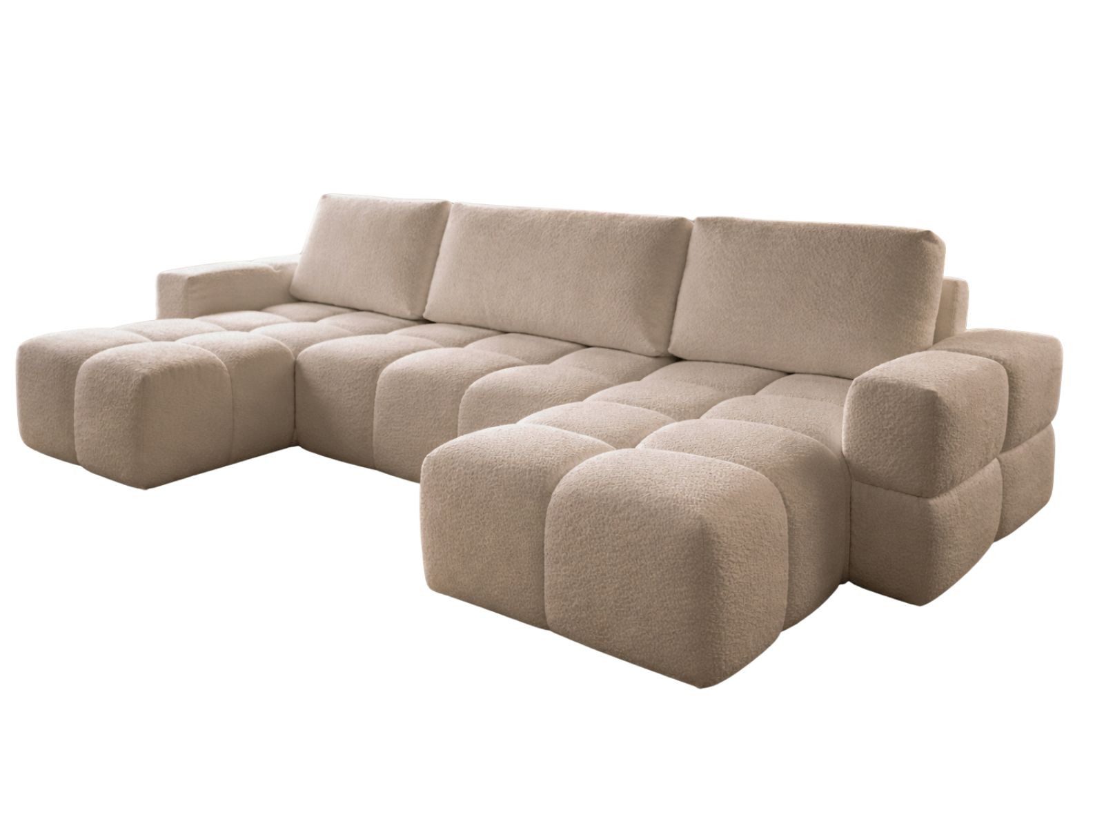 Compleo Ecksofa Wolke U Form, Eckcouch bubble, Praktische Bequeme Ecksofa WOLKS, Ecksofa Wolke mit Bettkasten