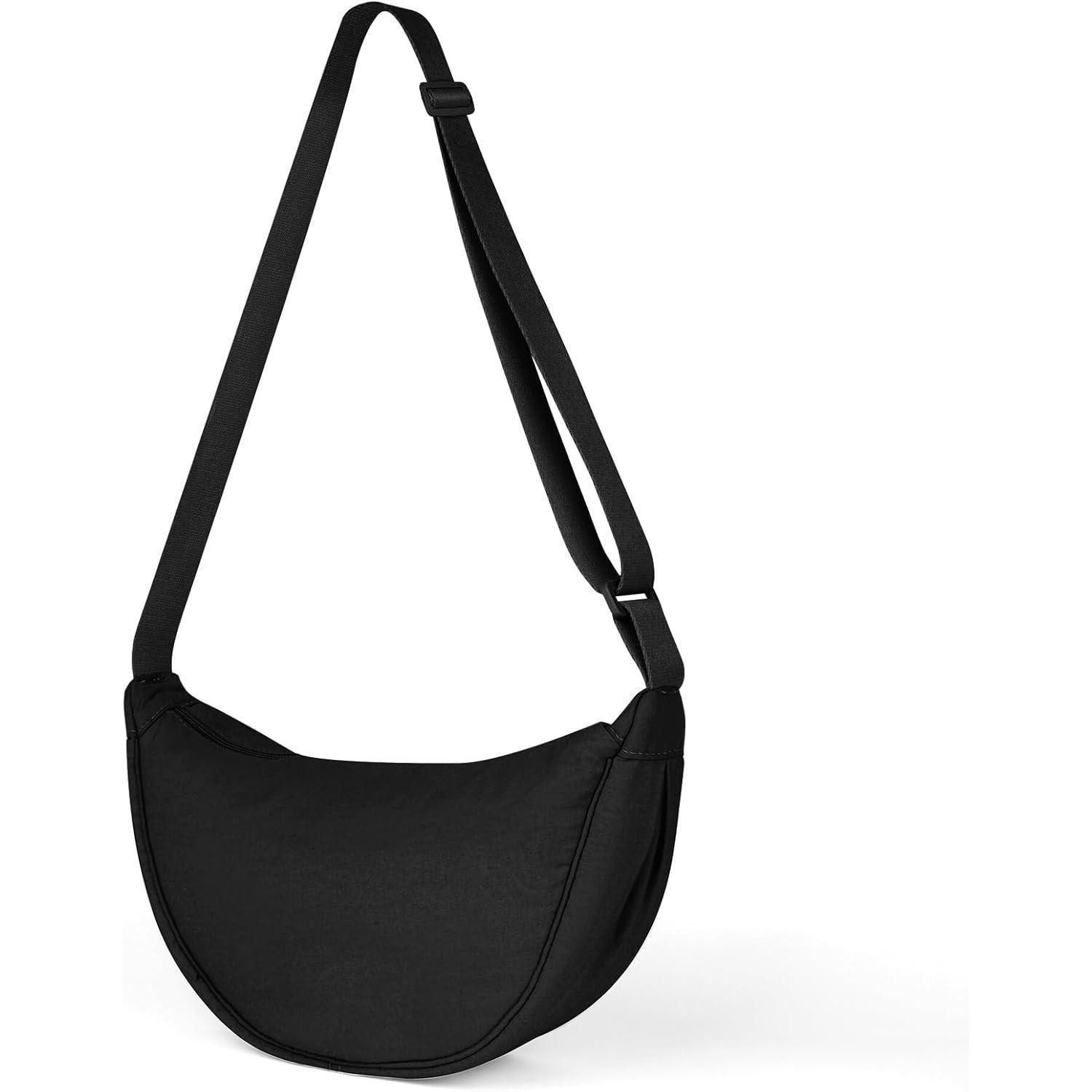 Umhängetasche Damen Halbmond Crossbody Schultertasche Nylon Blau