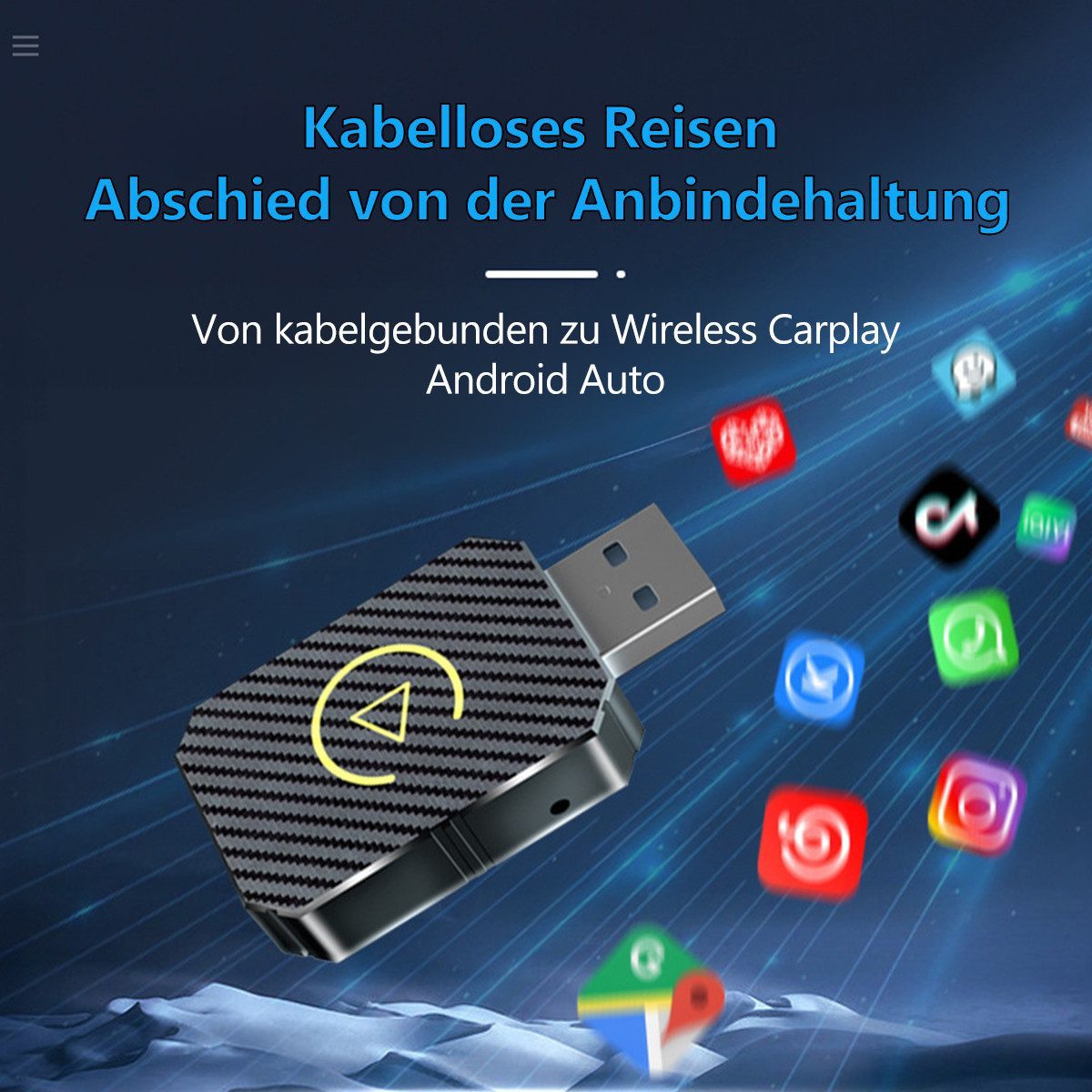 LIANNA Kabelloser Mini-Adapter für Android Auto & CarPlay Adapter Adapter 2,5-mm-Klinke zu Micro-USB, 0 cm, Verwandelt das werkseitig verkabelte CarPlay in ein kabelloses CarPlay