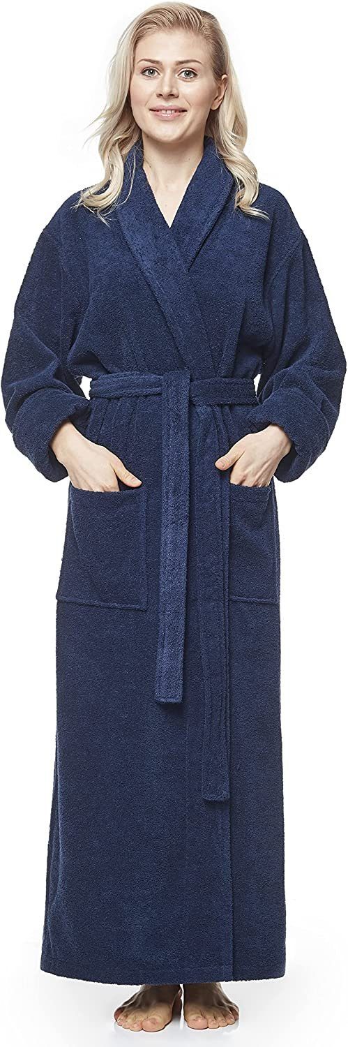 Arus Damenbademantel Optimal, 100% Baumwolle, mit Schalkragen, extra lang, günstig online kaufen