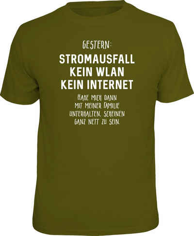 RAHMENLOS® T-Shirt für den Nerd: Stromausfall! Kein WLAN