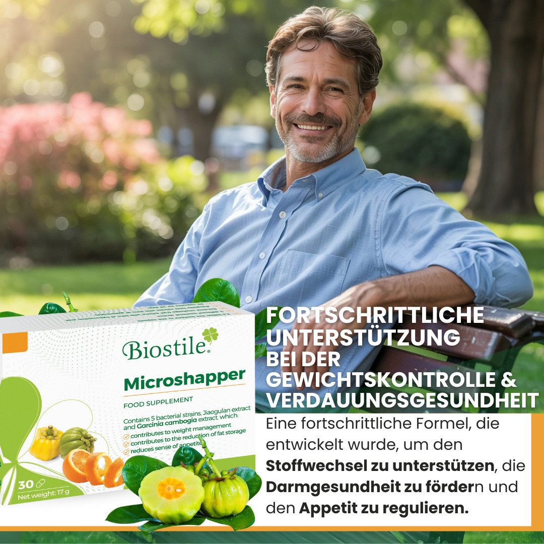 Biostile MicroShapper - Garcinia mit Bakterienkulturen für Gewichtsmanagement Kapseln, 17 g, Mit Inulin, 5 Bakterienstämmen, 30 Kapseln