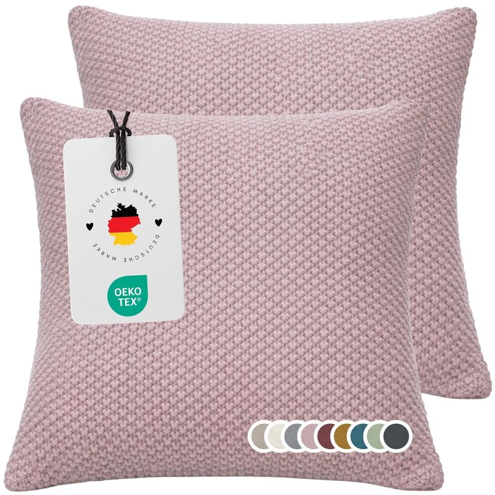 Carpe Sonno Kissenbezug 50 x 50 Strick Dekokissenbezug Sofa Couch Wohnzimmer Kissenhülle Weich, (2 Stück), OEKO-TEX Strick Kissenbezug - Strickdecke passend erhältlich