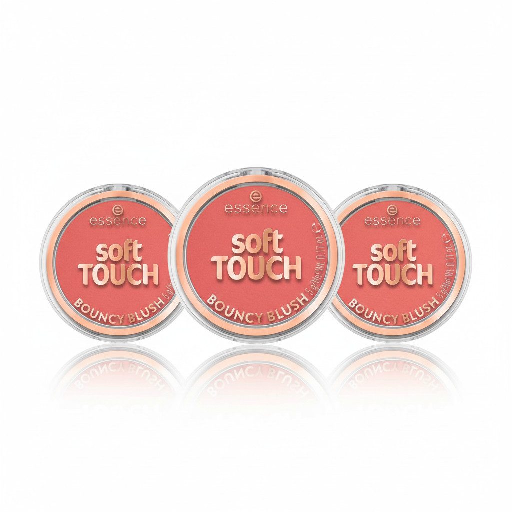 Essence Rouge SOFT TOUCH BOUNCY BLUSH, 3-tlg., mittlere Deckkraft, langanhaltend, mattierend, alle Hauttypen