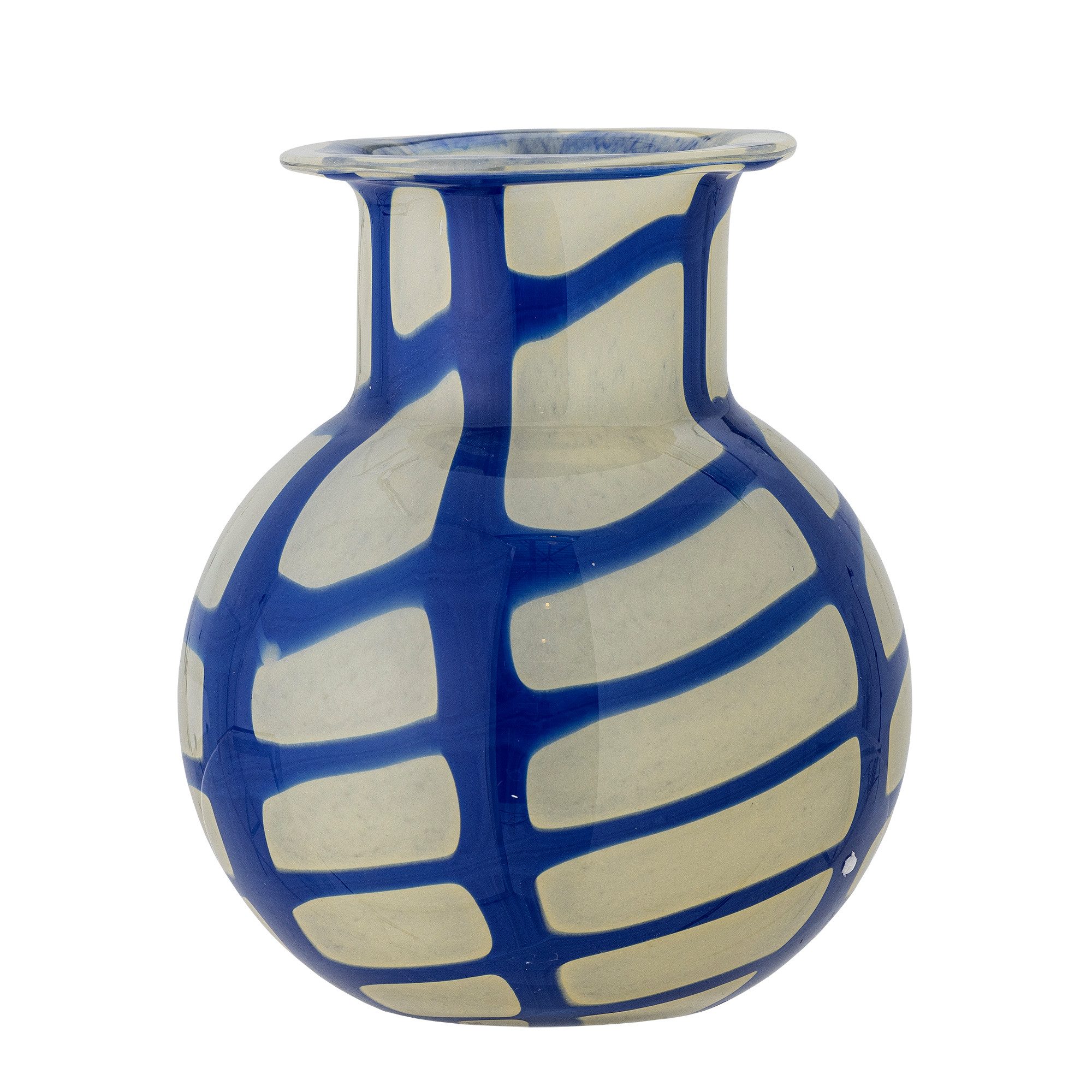 Bloomingville Dekovase Bloomingville Kiran Vase, Blau, Ø 16 cm