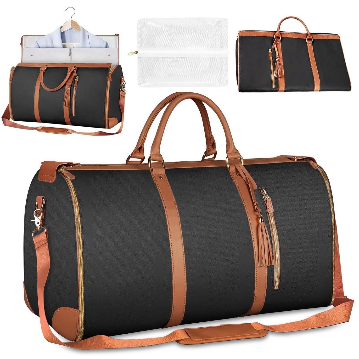 LuxusKollektion Reisetasche Reisetasche Faltbar Wasserdicht Schwarz