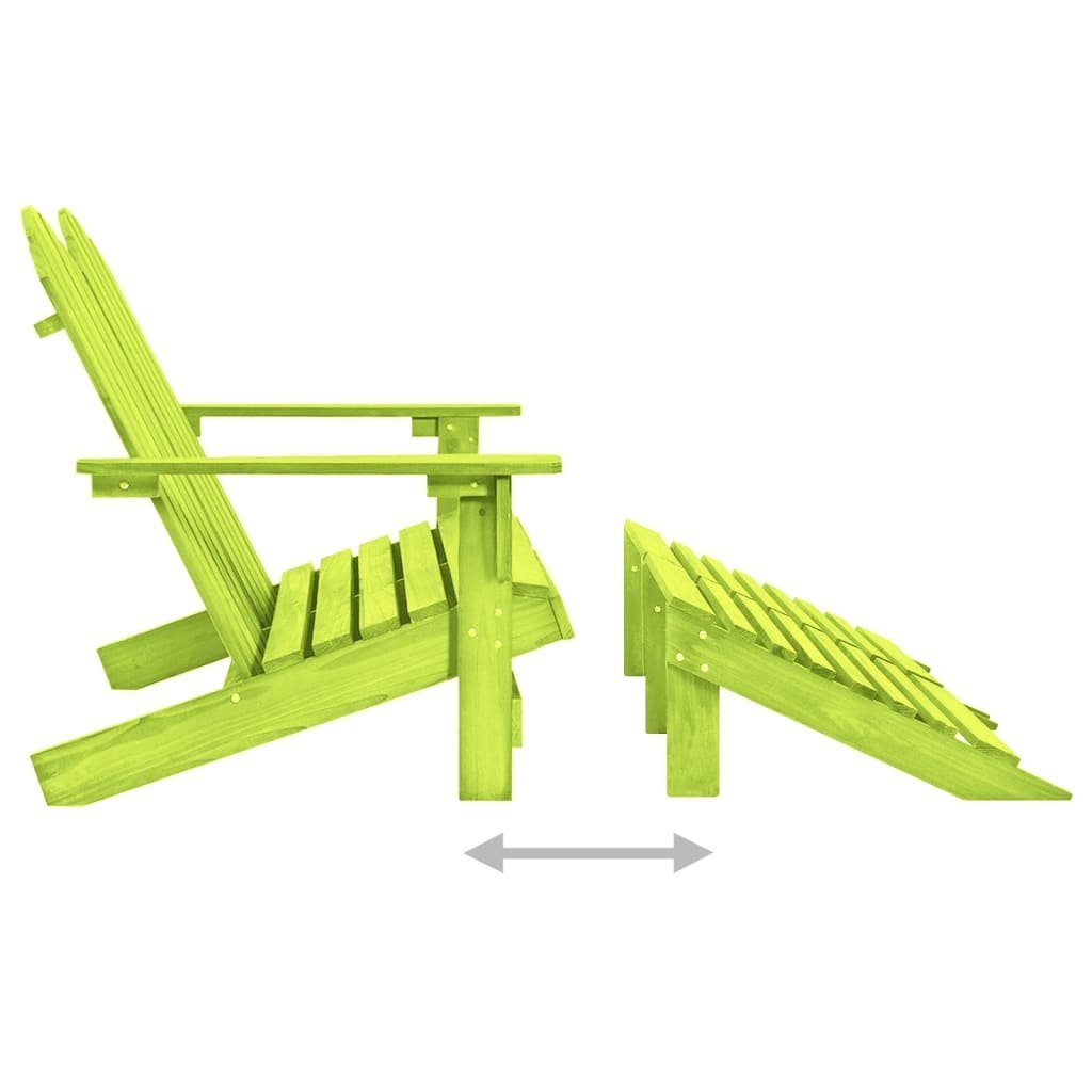 Grün Gartenstuhl St) Adirondack-Gartenbank Tannenholz (1 | 2-Sitzer Grün mit Grün Fußstütze vidaXL