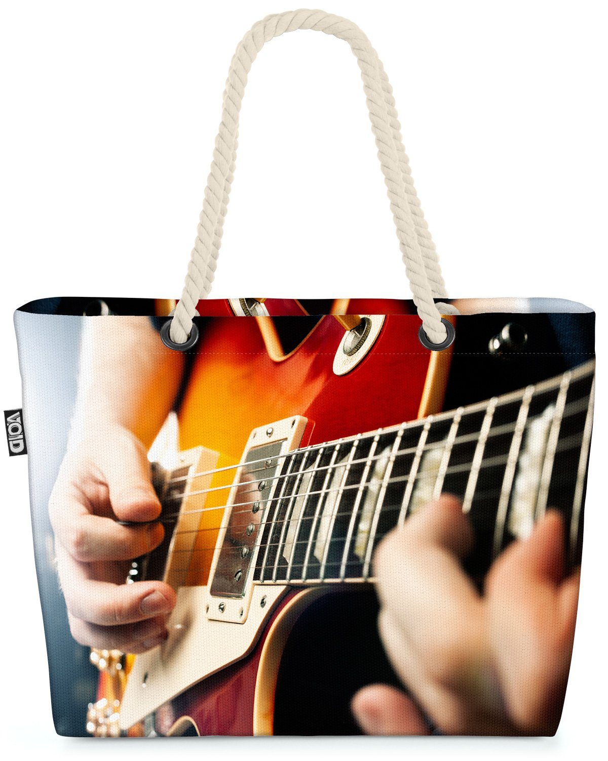 VOID Strandtasche (1-tlg), E-Gitarren Musik Musiker gitarre spiel electric instrumente hand fels | Strandtaschen