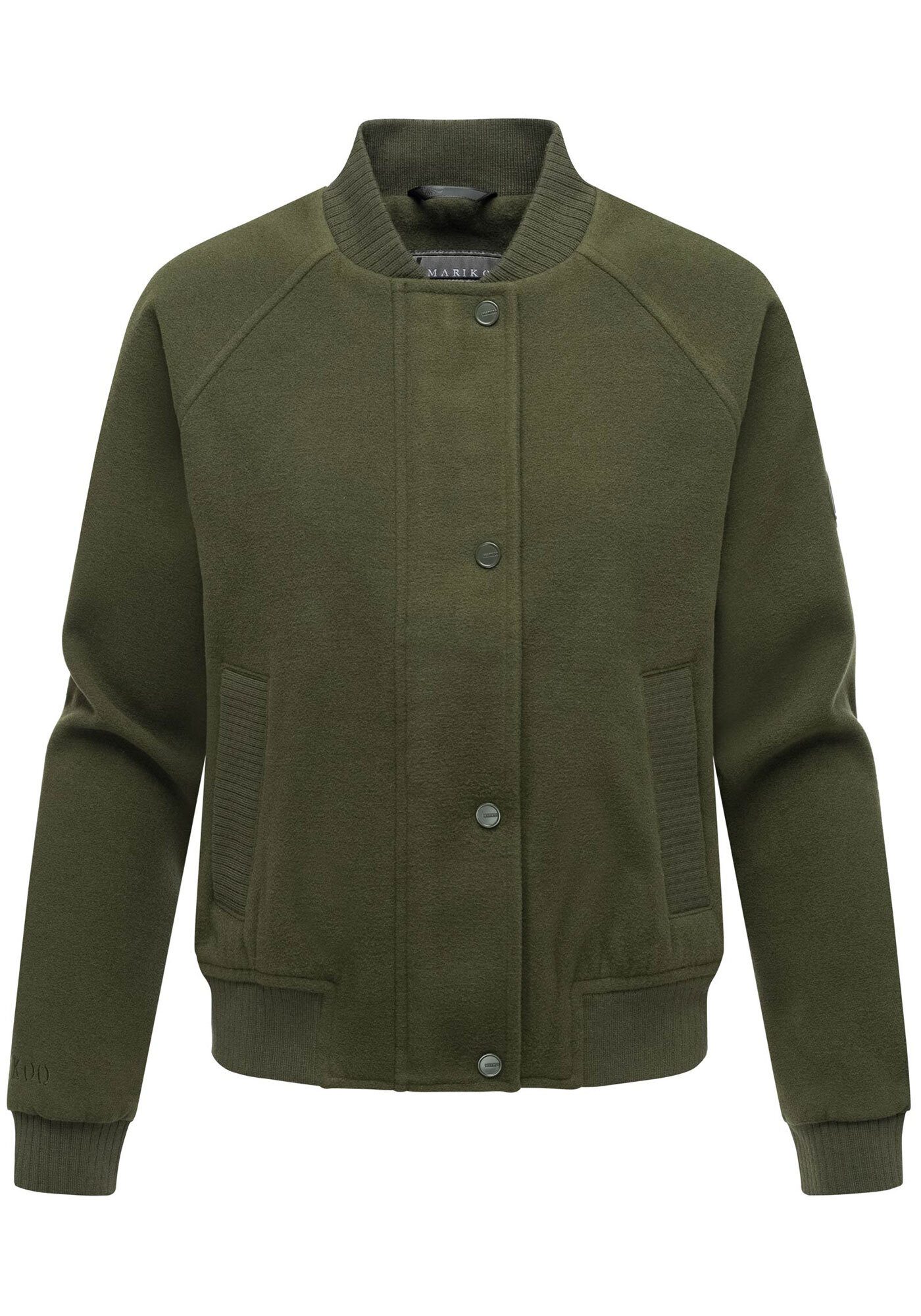 Marikoo Collegejacke Zunaa Modische Jacke im Collegejacken-Stil mit Rippbündchen und Raglanärmeln