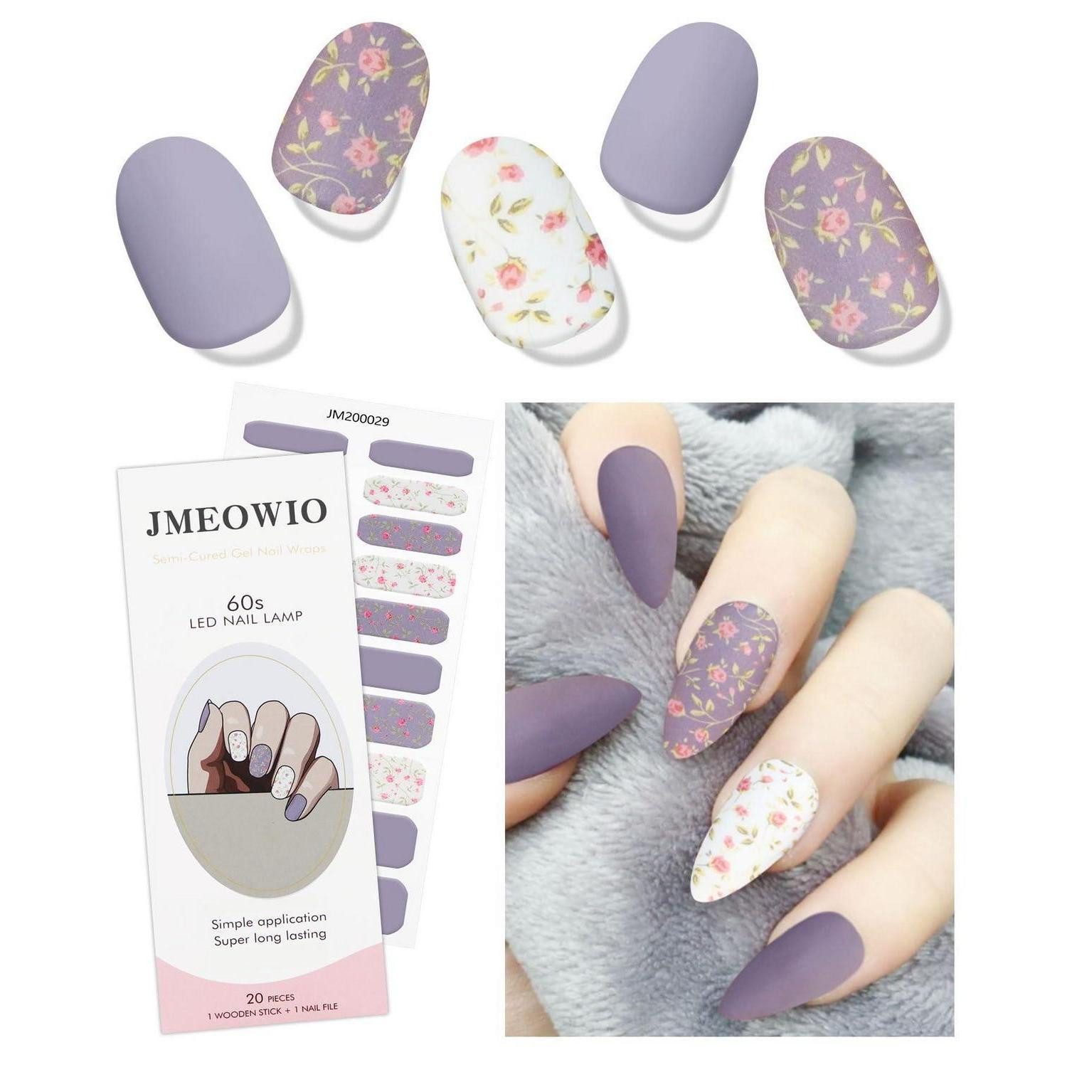 LuxusKollektion Nagel-Tattoo Nagelfolie Violette Blume Gel-Nageldesign