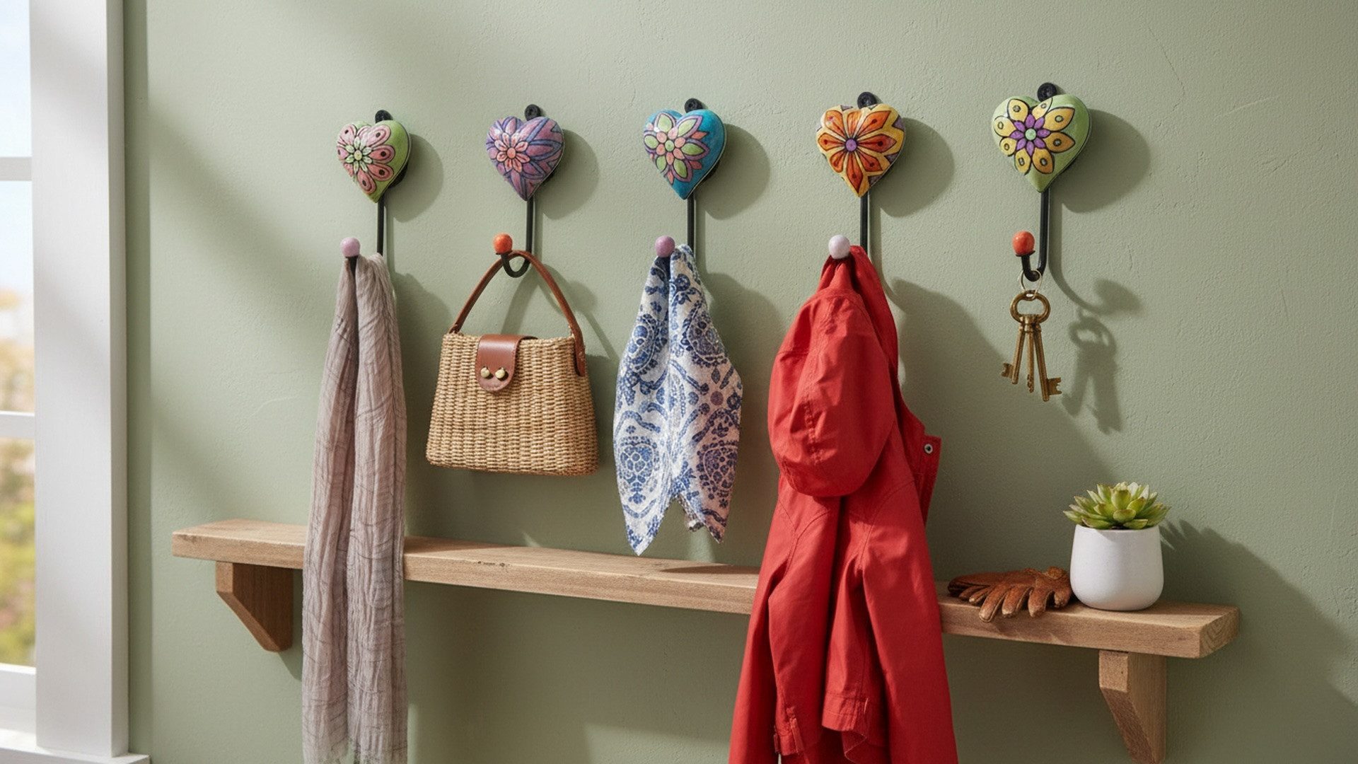 LK Trend & Style Garderobenhalter Dekorative Wandhaken Set, Herz-Design mit günstig online kaufen