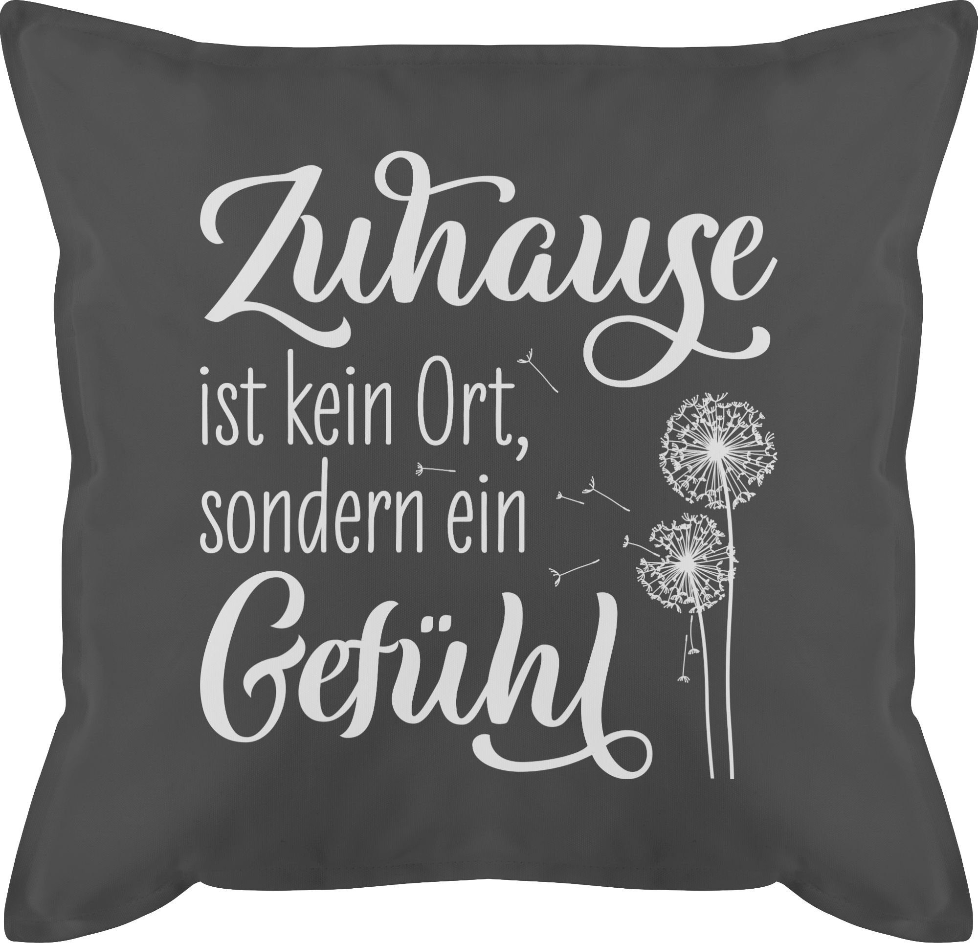 Shirtracer Dekokissen Zuhause ist kein Ort - sondern ein Gefühl, Deko-Kissen mit Spruch