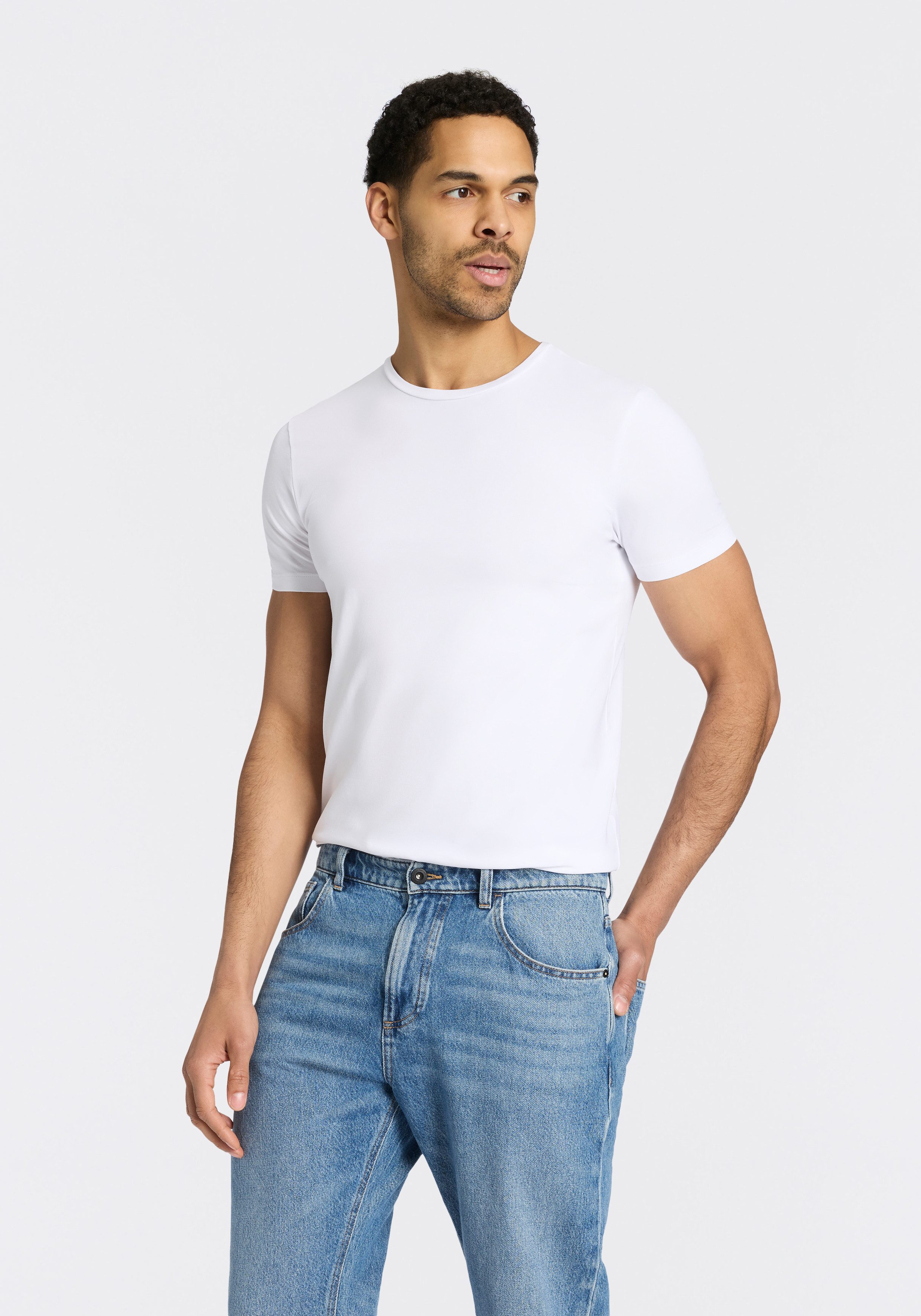 HUGO T-Shirt HUGO-Round (Packung, 2er) Rundhalsausschnitt, Slim-Fit, HUGO Logo-Druck