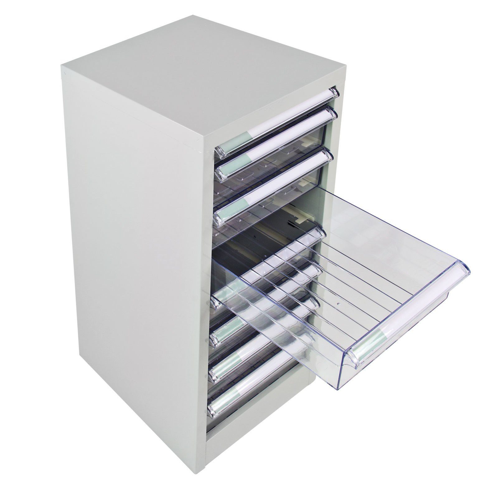 ADB Mehrzweckschrank ADB Schubladencontainer aus Metall 8 Schubladen 27,3 x 74 cm (B x H)