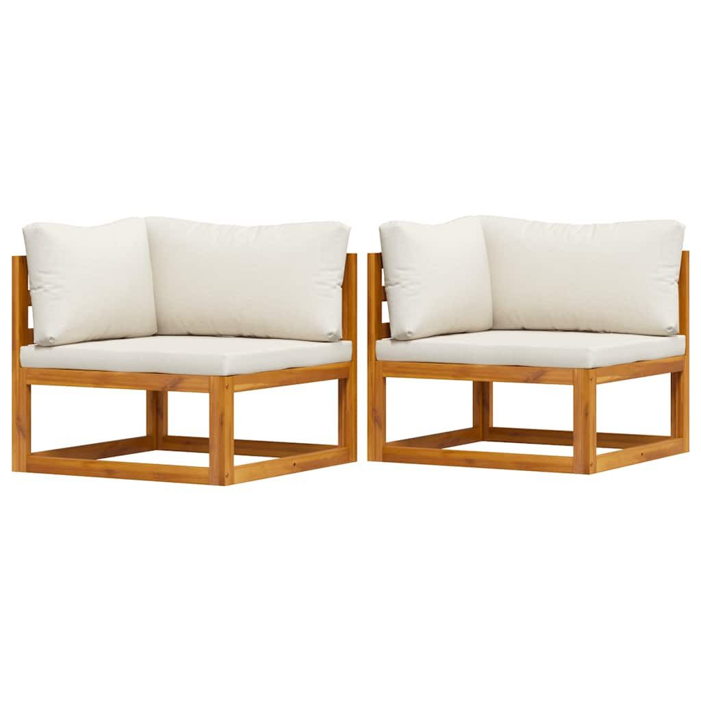 vidaXL Sofaelement Modulare Ecksofas 2 Stk. mit Auflagen Cremeweiß (1 St)