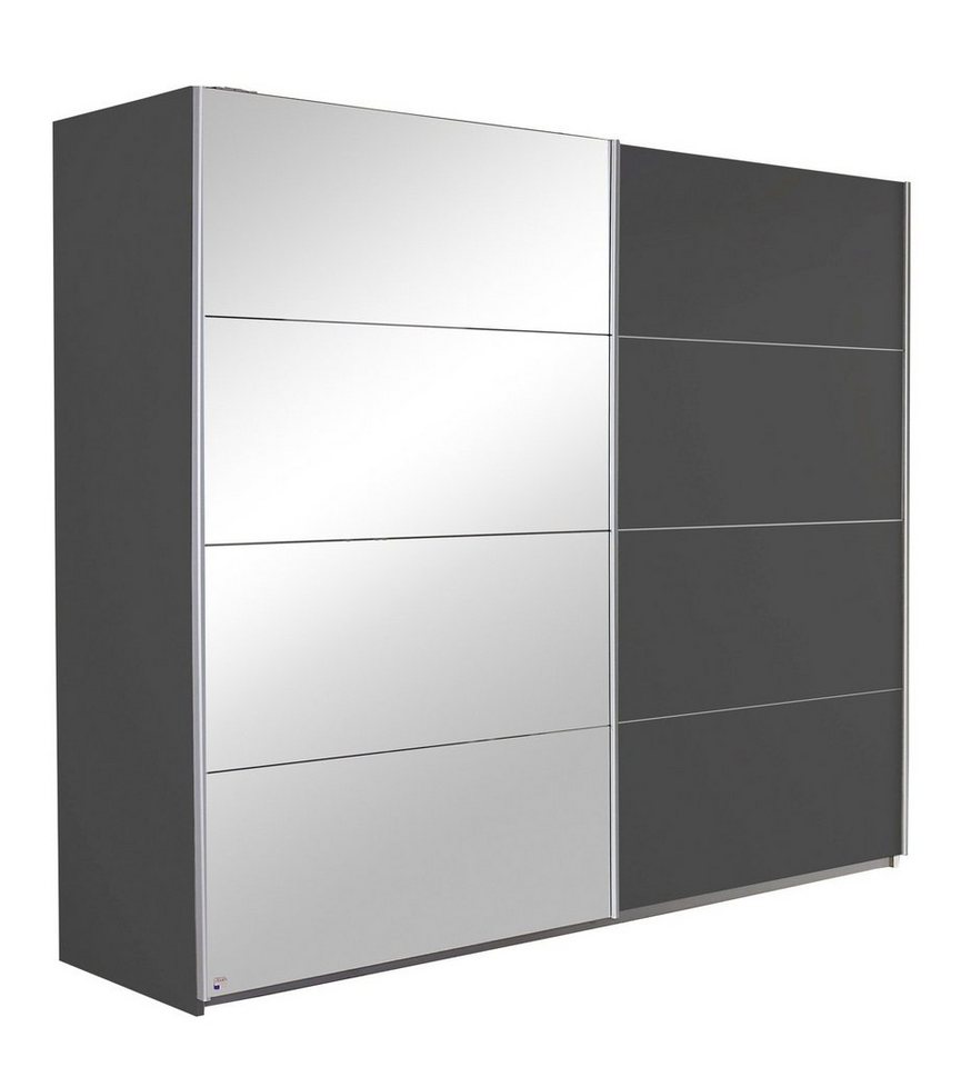 rauch Schwebetürenschrank QUADRA, Grau Metallic, B 226 cm x H 210 cm, mit  Spiegel