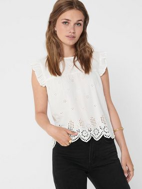 ONLY Langarmbluse ONLSILLA S/L FRILL TOP WVN NOOS