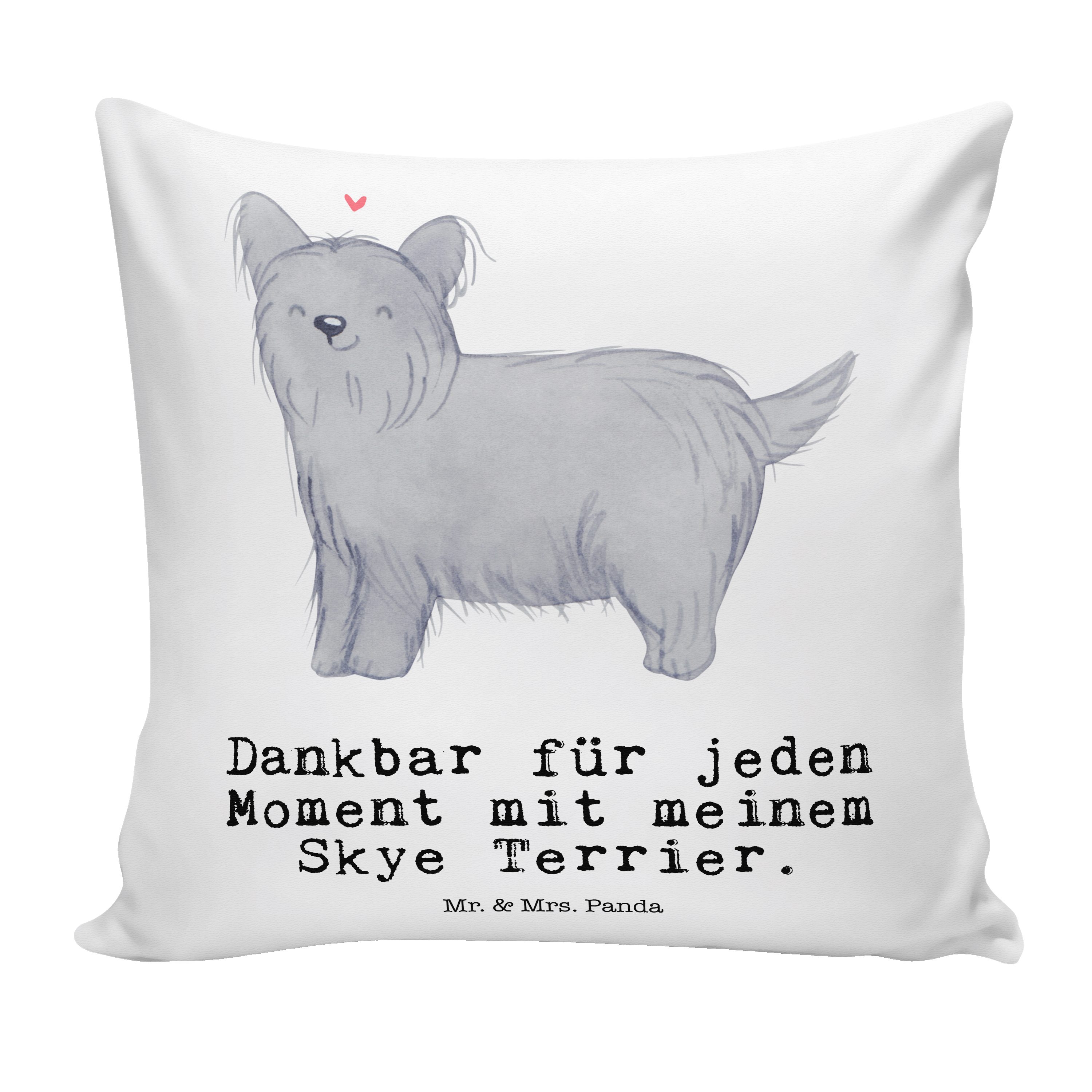 Mr. & Mrs. Panda Dekokissen Skye Terrier Moment - Weiß - Geschenk, Motivkissen, Welpe, Dekokissen