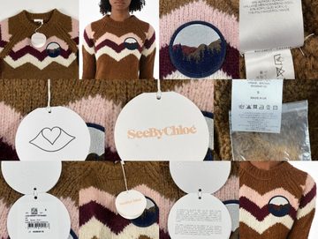 see by chloé Strickpullover SEE BY CHLOE PULLOVER INTARSIA STRIPED KNITWEAR JUMPER SWEATER STRICK-