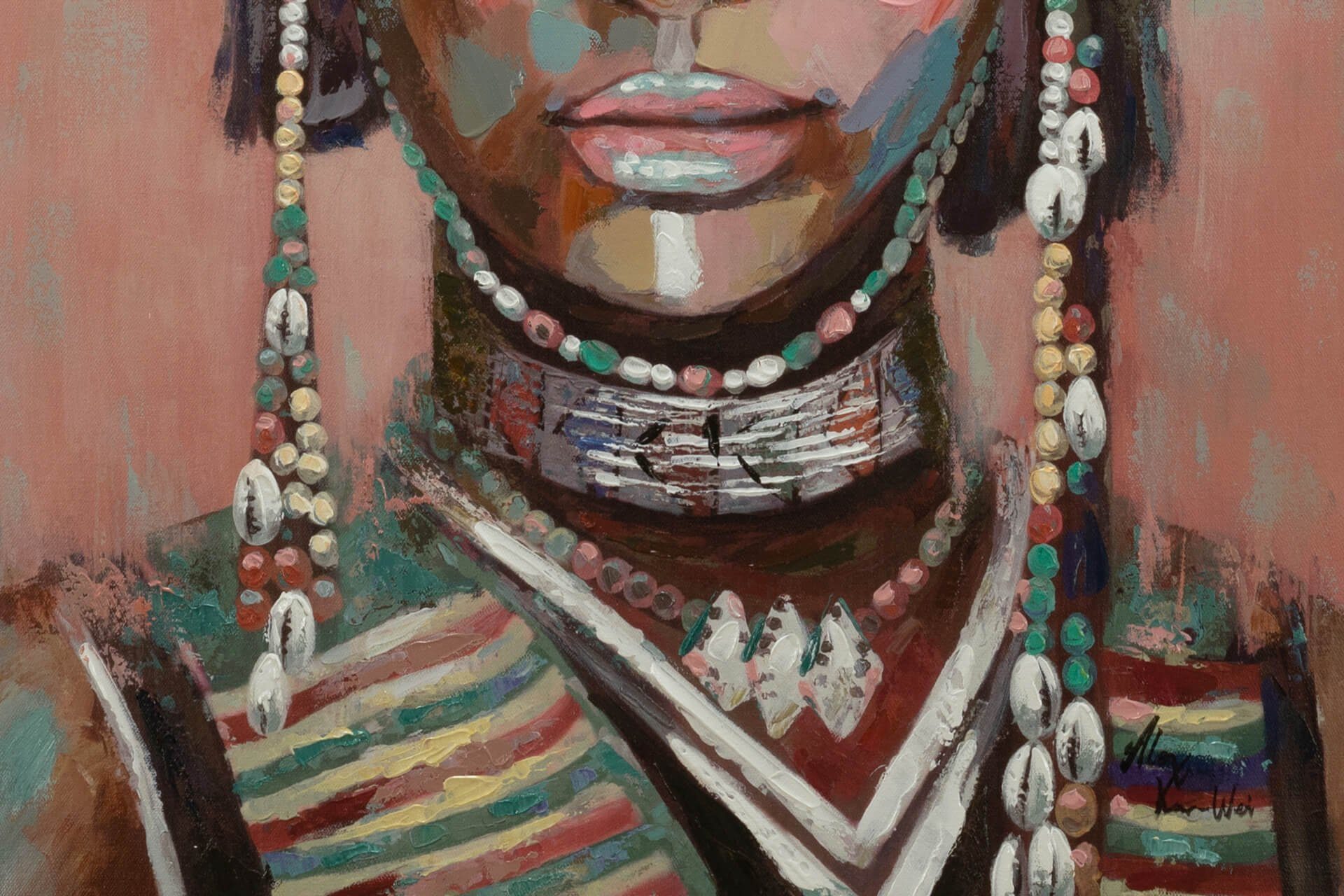 KUNSTLOFT Gemälde Exotische Schönheit 70x100 cm, Leinwandbild 100% HANDGEMALT Wandbild Wohnzimmer
