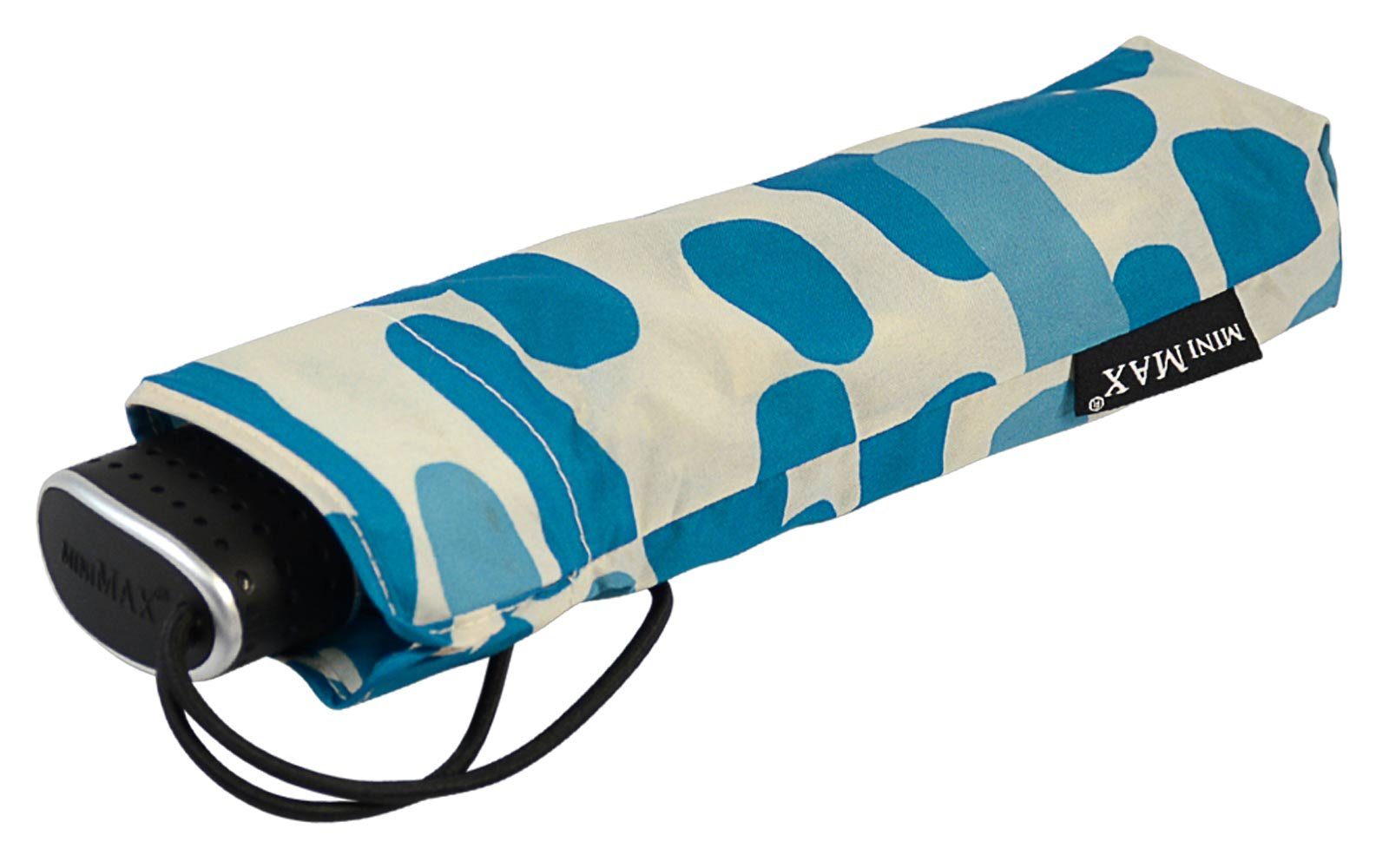 - flacher Reisegepäck das für Schirm Taschenregenschirm Impliva perfekt Tupfen, leichter miniMAX® Flat blau