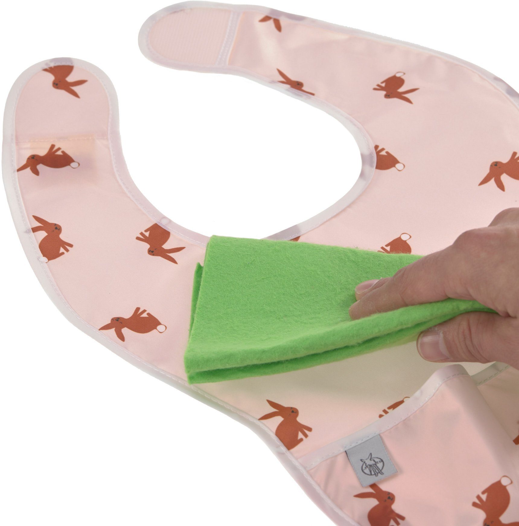 LÄSSIG Lätzchen Little Forest, Hase, (Set, 2-St), m. integriertem Auffangschutz; PETA-approved vegan
