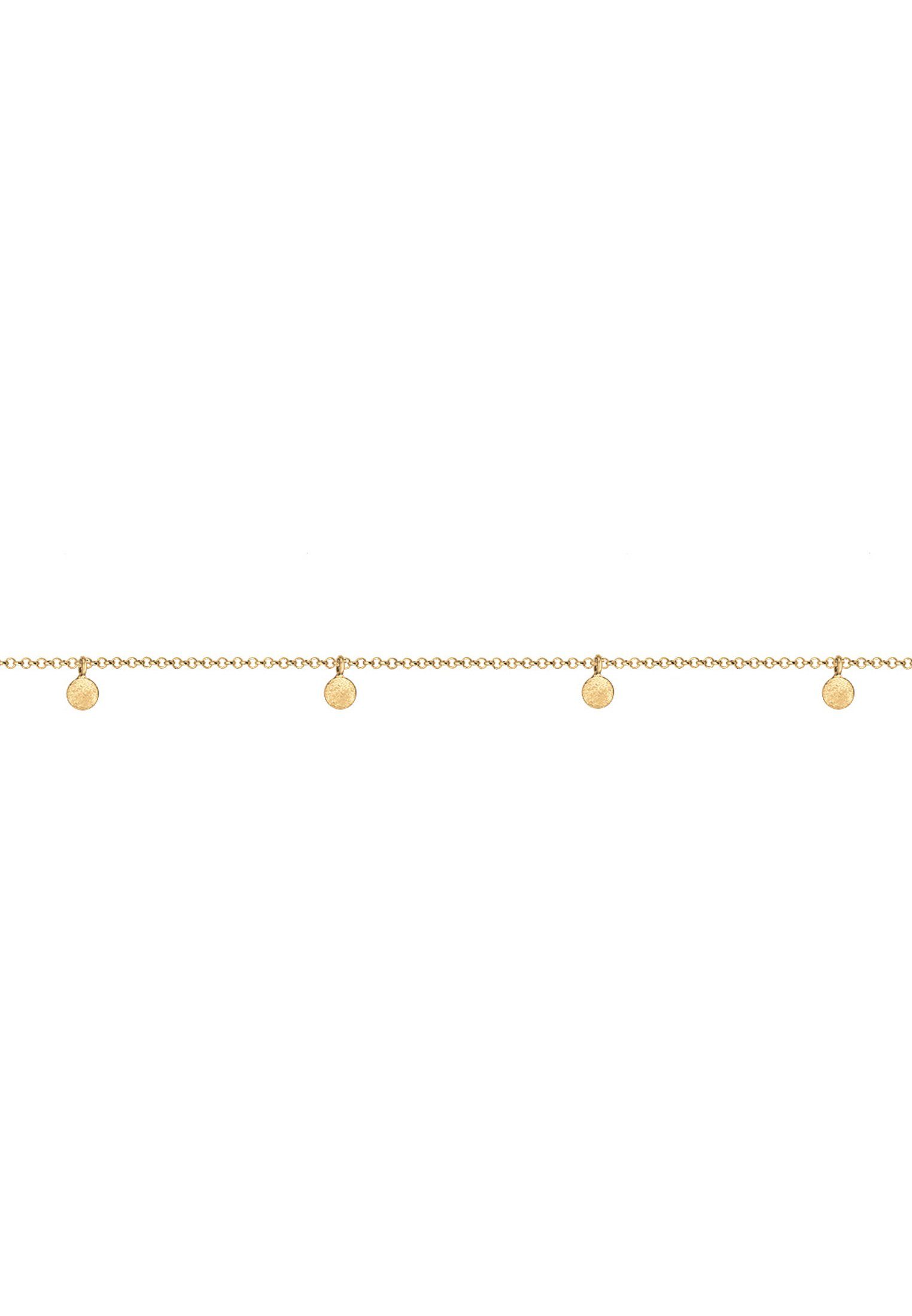 Elli Collier Choker Plättchen Coins Matt 925 Silber