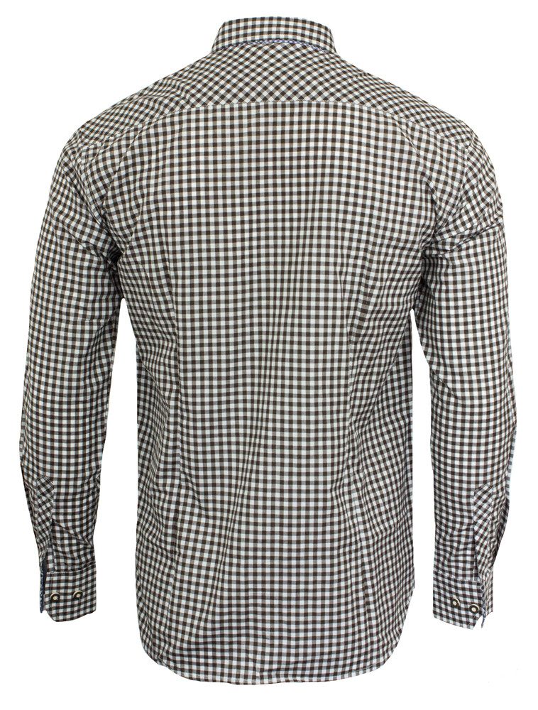LEKRA Trachtenhemd Karo Trachtenhemd Leopold für Herren - Braun / Bla günstig online kaufen
