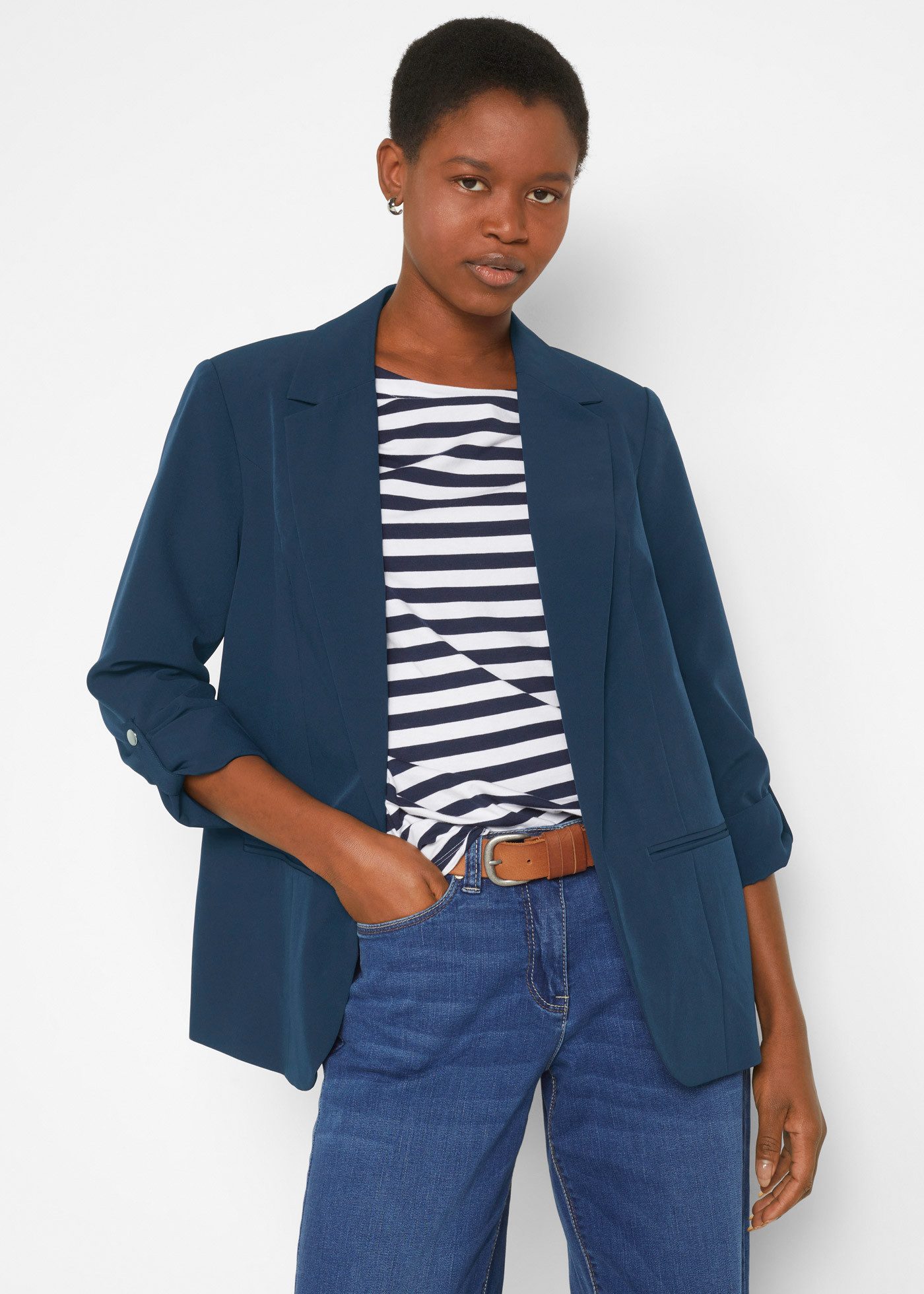 bonprix Jackenblazer mit Reverskragen und längenregulierbar an den Ärmeln günstig online kaufen