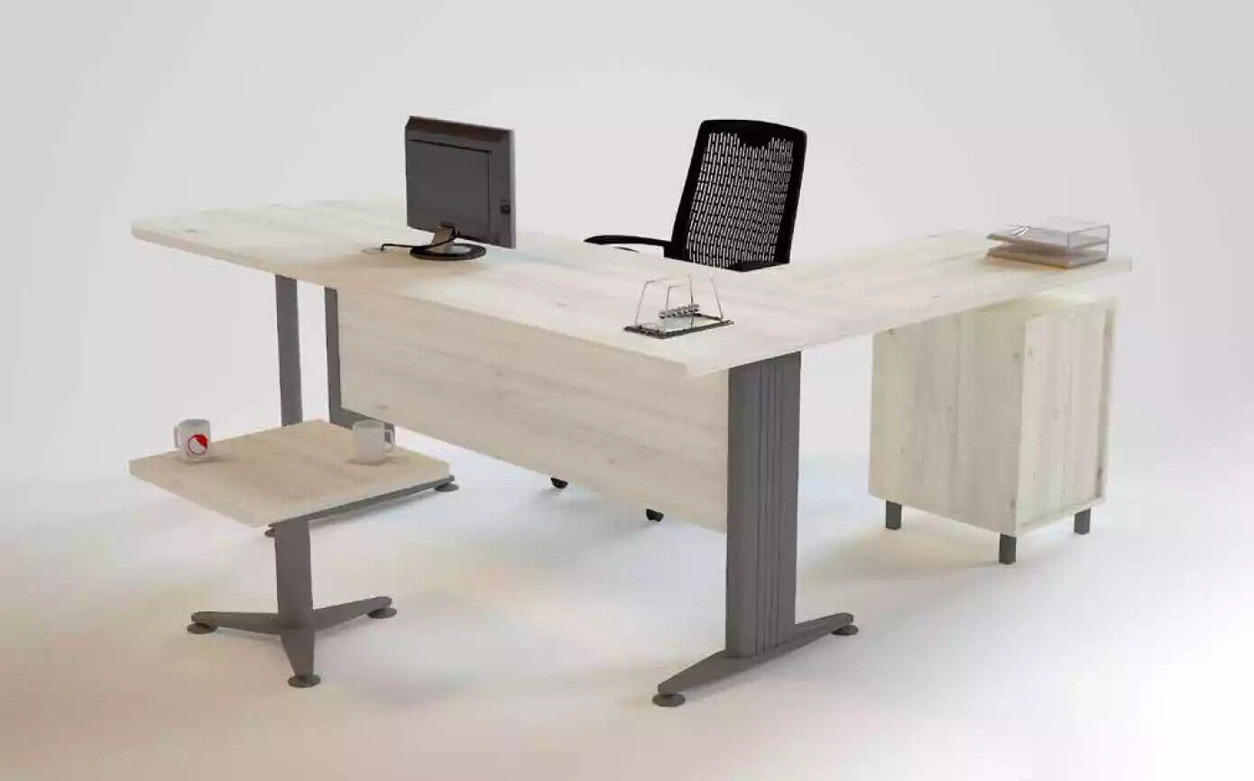 JVmoebel Eckschreibtisch Luxus Schreibtisch Tisch Möbel Holz Set (3-St., Couchtisch Kommode Eckschreibtisch/Couchtisch/Kommode)