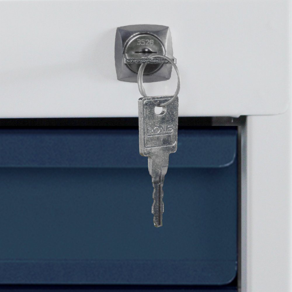 Tür, 1 6 Anthrazitgrau Grau/Blau PROREGAL® Werkbank mit Werkbank Giant Schubladen Rhino +