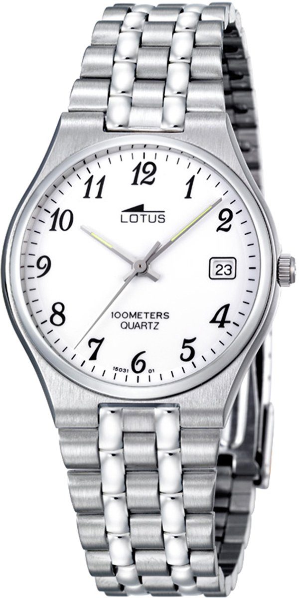Lotus Quarzuhr Lotus Herren Uhr Elegant L15031/1, Herren Armbanduhr rund, mittel (ca. 34,5mm), Edelstahlarmband silber