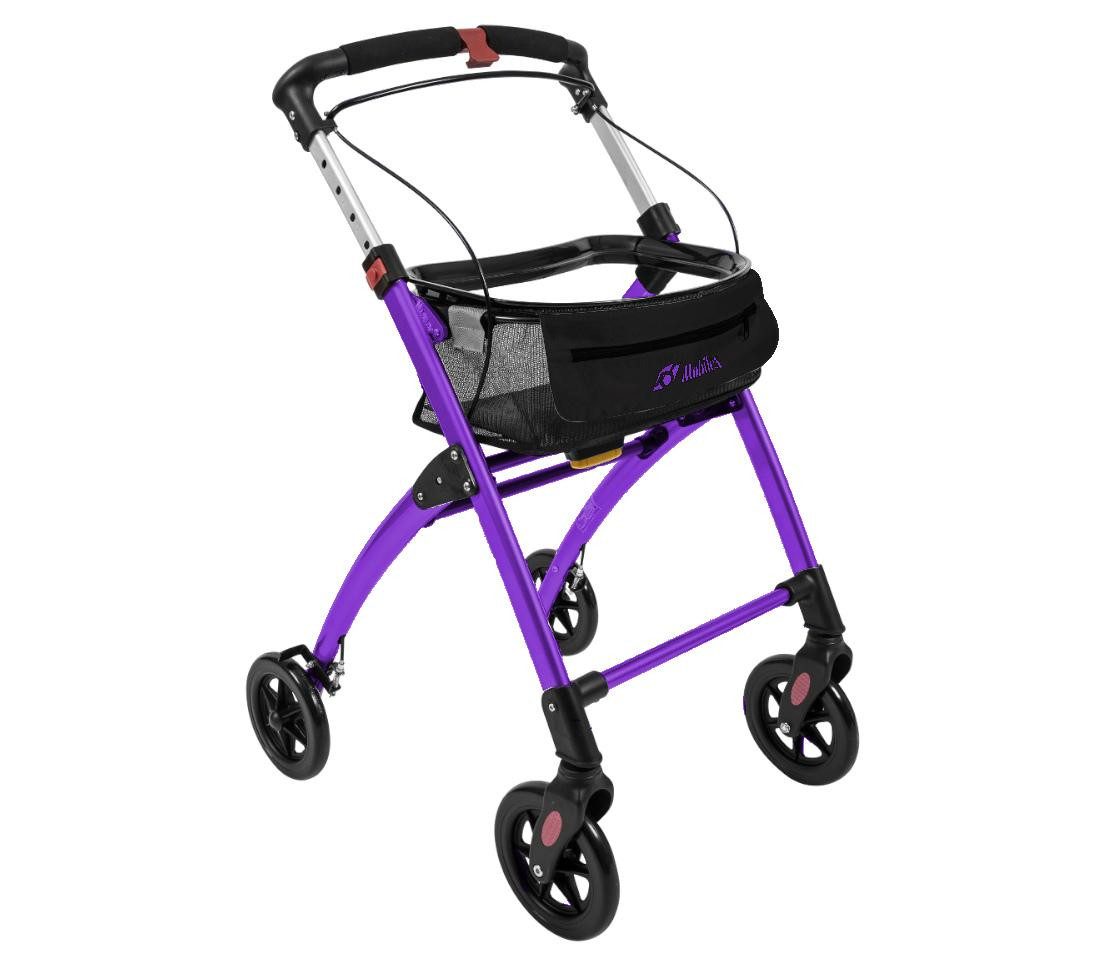 FabaCare Indoor-Rollator Jaguar faltbar, Leichtgewichtrollator mit Tablett