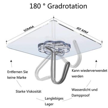 Gontence Klebehaken 12 Stücke Haken, Transparente Haken