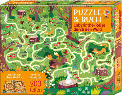 Usborne Verlag Puzzle Puzzle & Buch: Labyrinthe-Reise durch den Wald, Puzzleteile