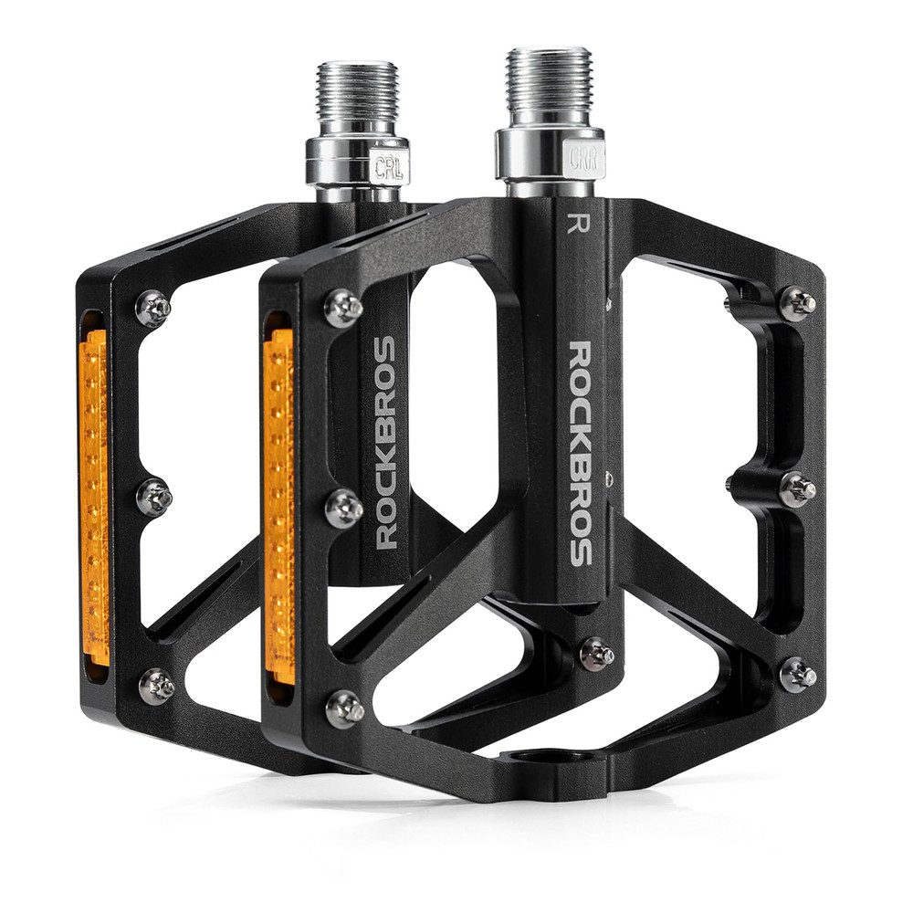 ROCKBROS Fahrradpedale Plattformpedale Mountainbikepedale Trekkingpedale (Spar-Set, 2-tlg., 10 x 10 x 2 cm leise)