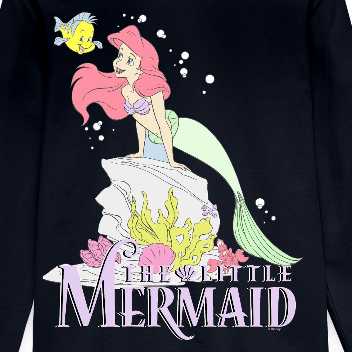 Spreadshirt T-Shirt Arielle Die Kleine Meerjungfrau Auf Fels Kinder Premium Langarmshirt (1-tlg)