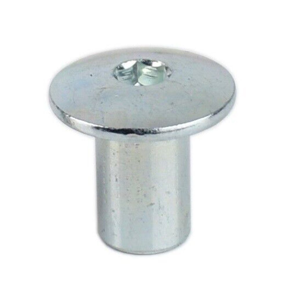 Prima-Online Hülsenmutter Hülsenmutter M8 Stahl mit Innensechskant Muttern abgerundeter Kopf