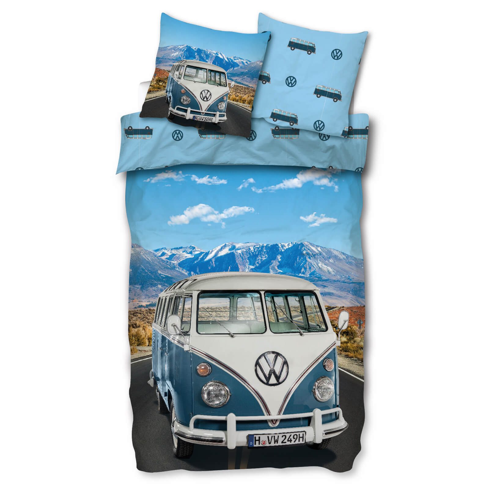 SkyBrands Bettwäsche VW Bulli T1 Panorama, Renforcé, 2 teilig, Berge, Alpen günstig online kaufen
