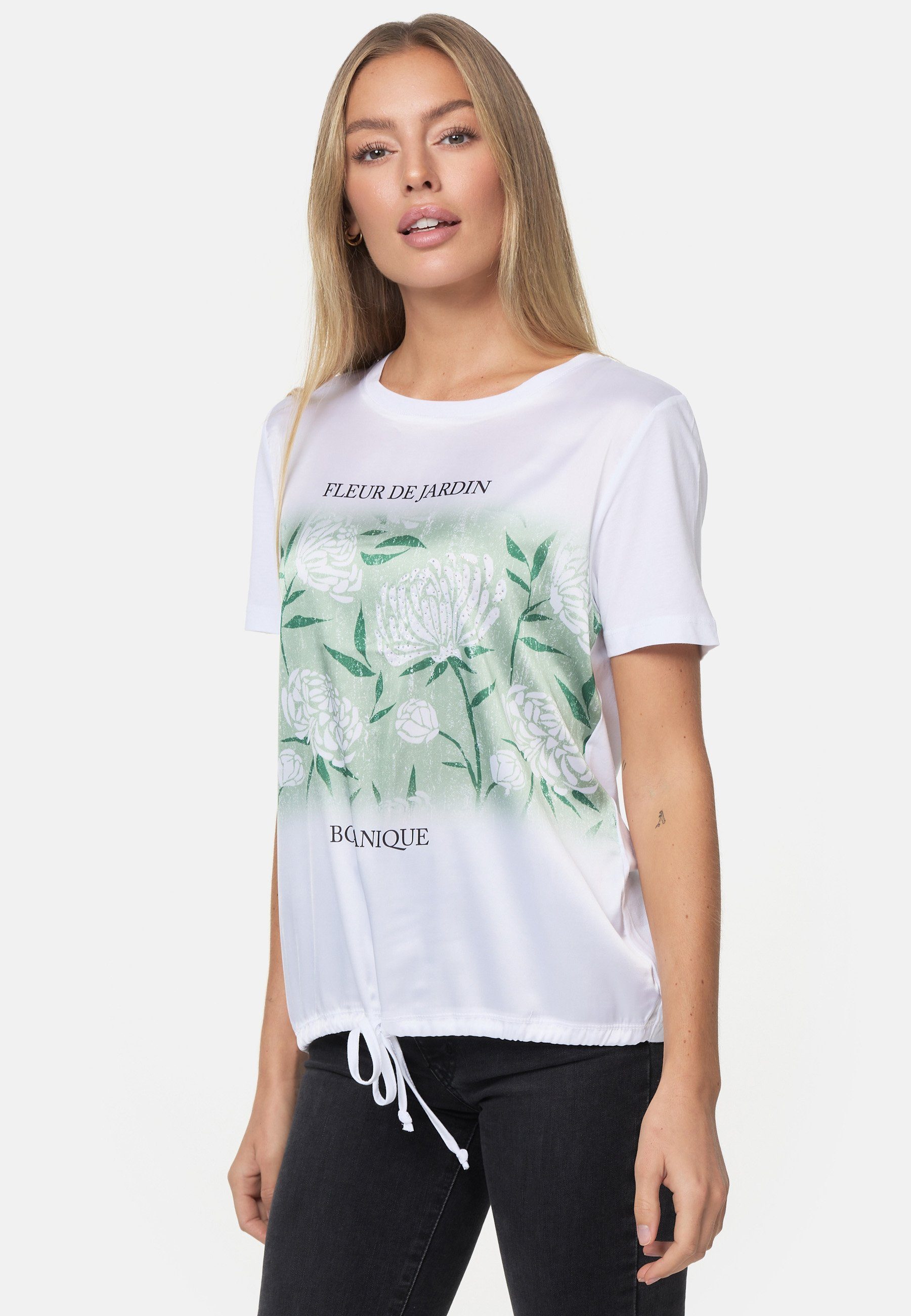 Decay T-Shirt weiß-grün mit Frontprint schönem