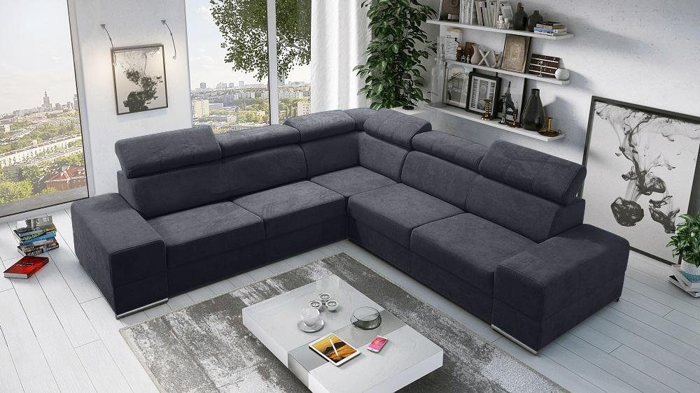 Polster, Sofa Europe Couch Designer Ecksofa Grau L-Form Made Ecksofa JVmoebel in Neu Ecksofa