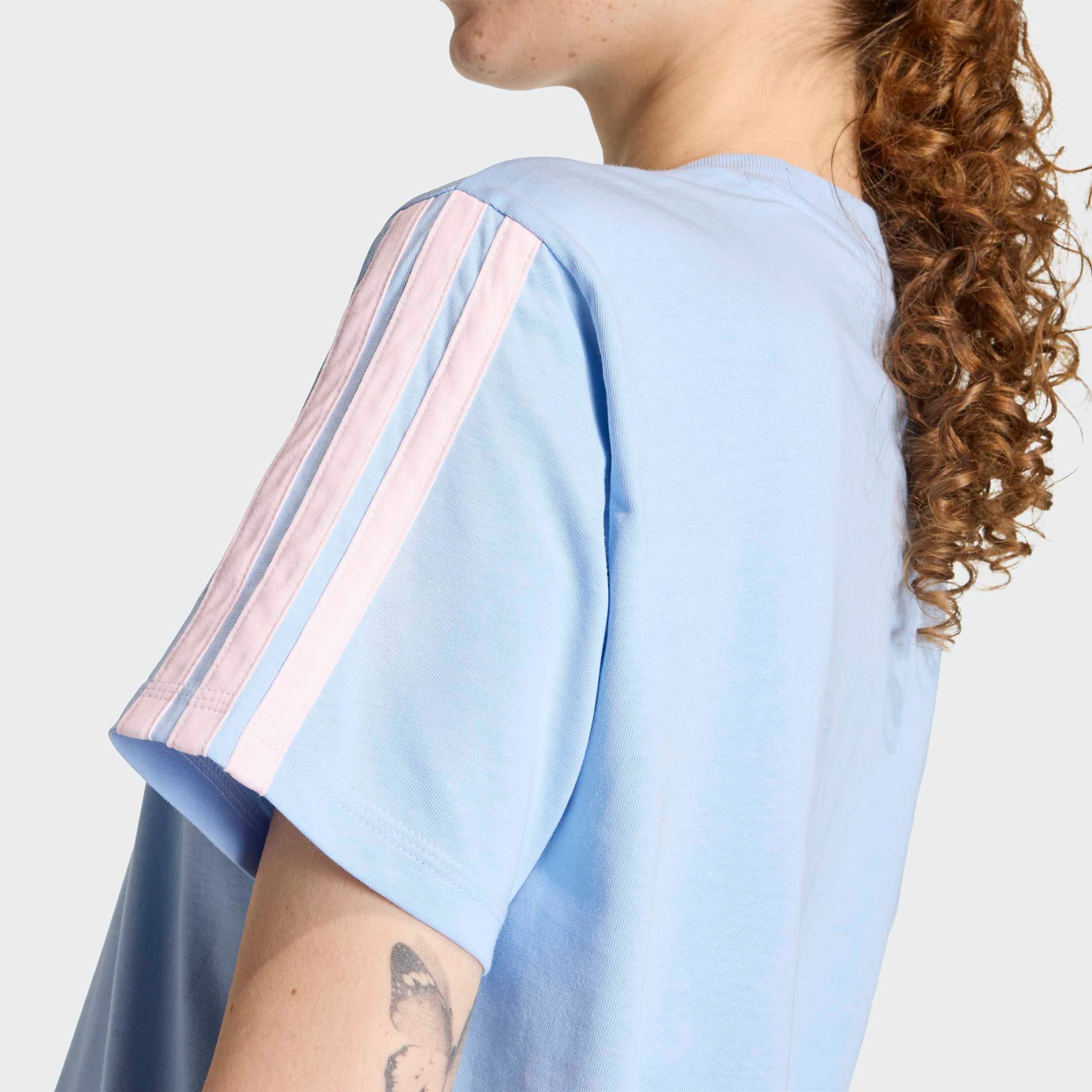 adidas Sportswear T-Shirt ESSENTIALS 3-STREIFEN COTTON klassische 3-Streifen an den Ärmeln, ohne Verschluss