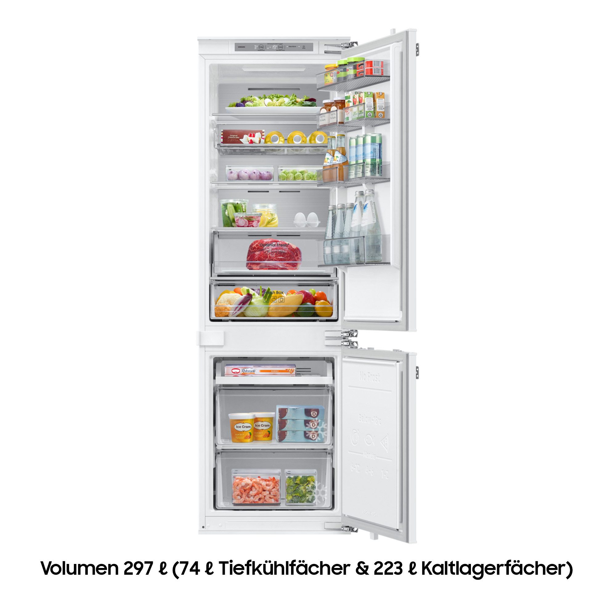 Samsung Einbaukühlgefrierkombination BRB8OF BRB80F30ADFO, 193,5 cm hoch, 54 cm breit, All‑Around Cooling ‑ Gleichmäßige Kühlung