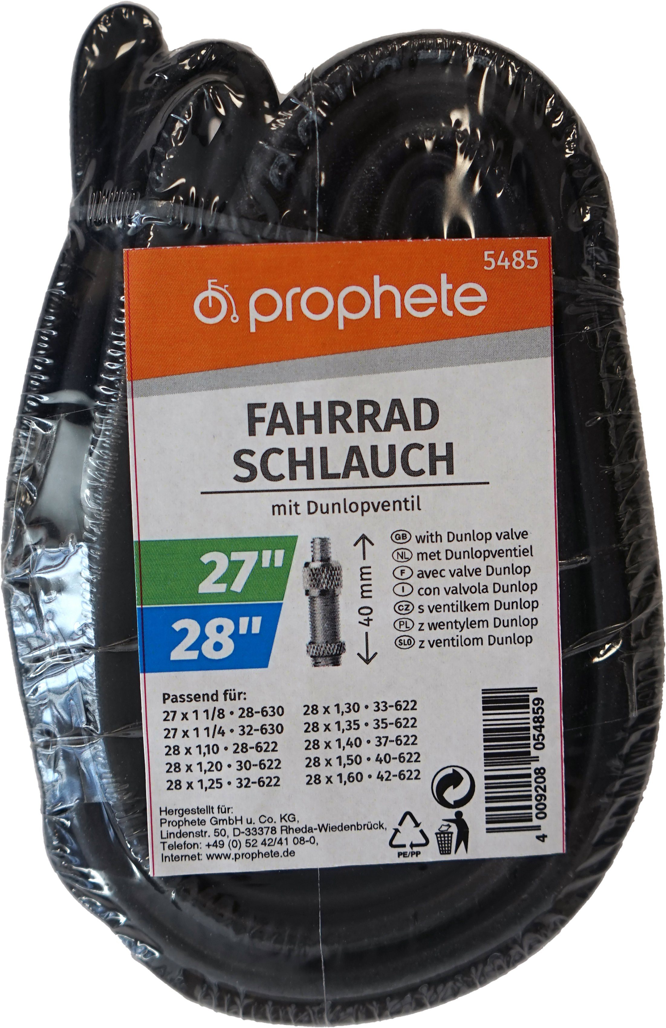 Prophete Fahrradschlauch »Fahrradschlauch«, 28 Zoll (71,12 cm), (Set, 2-St)