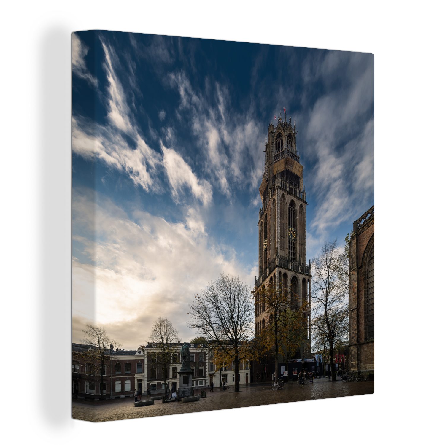 OneMillionCanvasses® Leinwandbild Sonne - Domturm - Utrecht, (1 St), Leinwand Bilder für Wohnzimmer Schlafzimmer